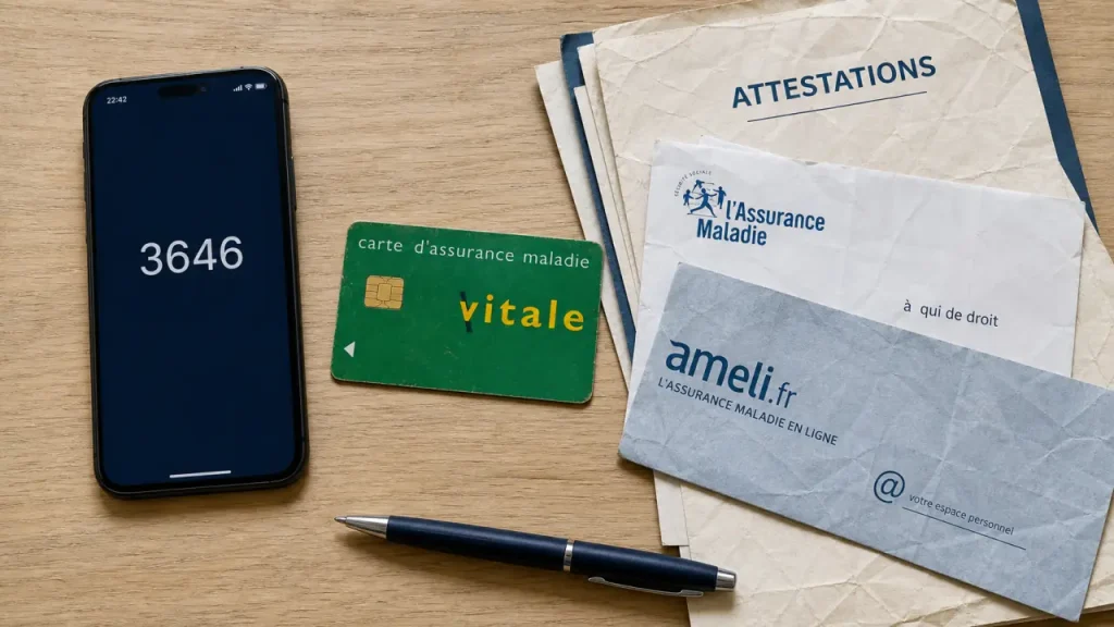 Appeler ameli au 3646, téléphone et carte Vitale