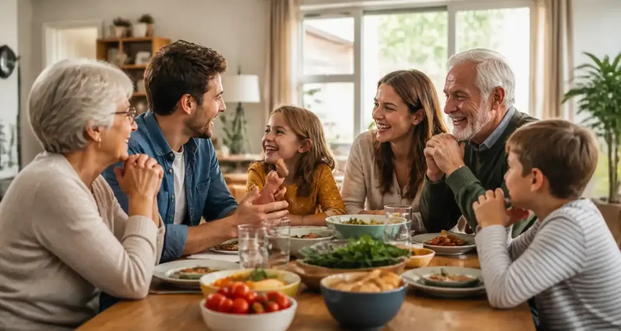 Famille de plusieurs générations réunie