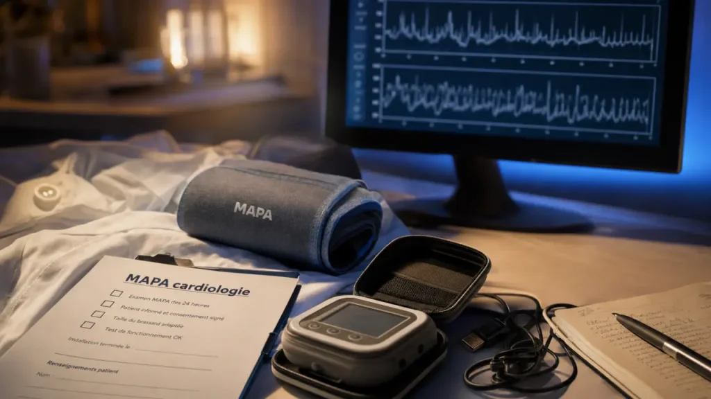 Mapa cardiologie prix : brassard MAPA et boîtier d’enregistrement