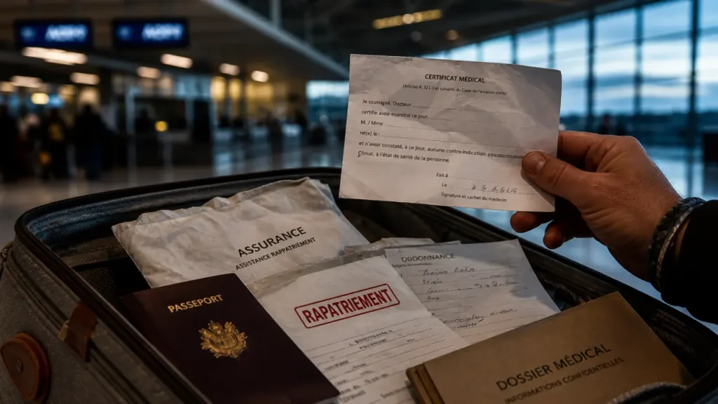Assurance cancer voyage, rapatriement médical : valise, passeport et dossier