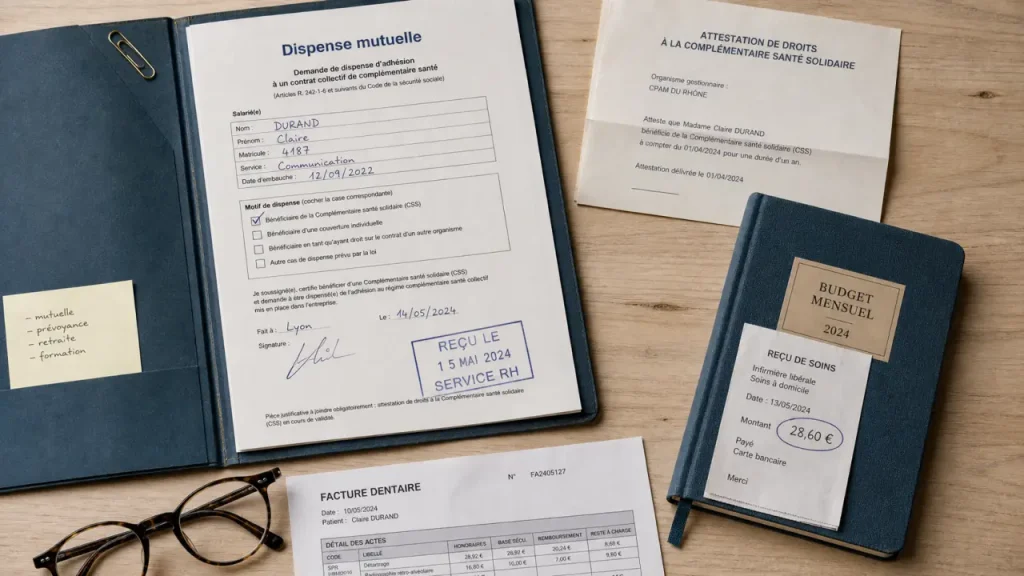 CSS et mutuelle entreprise : demande de dispense pour éviter le doublon
