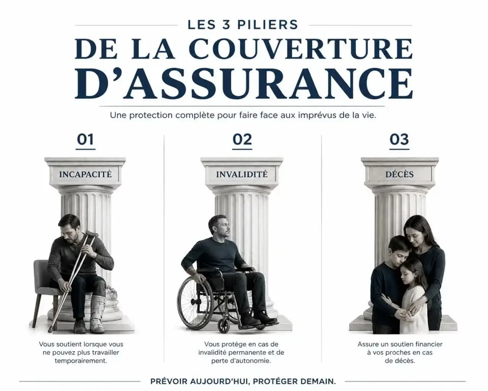 Infographie des piliers de la prévoyance pour vos conseils choix prévoyance