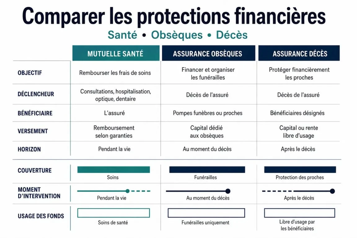 Comparatif des solutions pour financer des frais d'obsèques : mutuelle, assurance décès et prévoyance