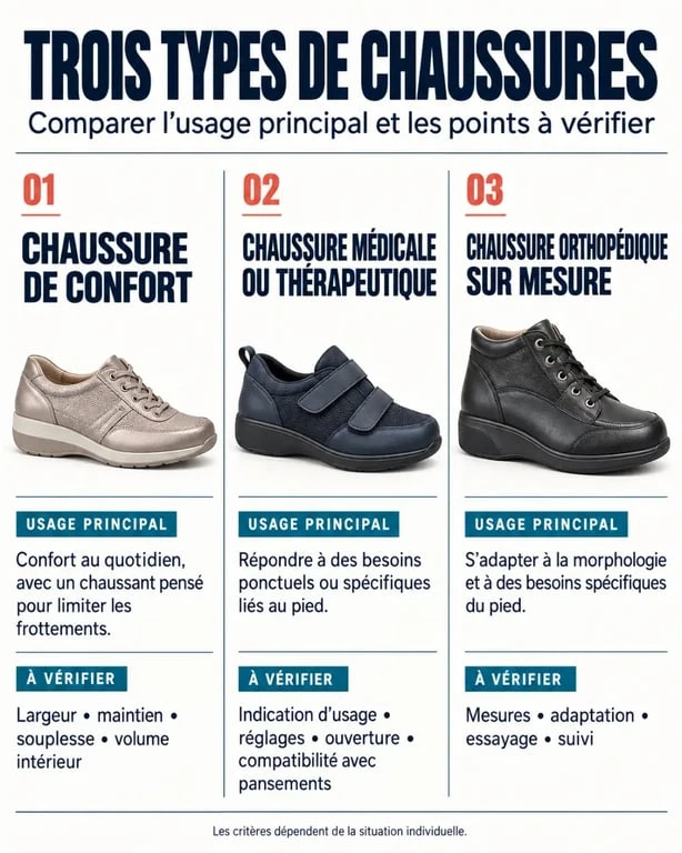 Chaussures orthopédiques femme Paris : comparaison entre confort, thérapeutique et sur-mesure