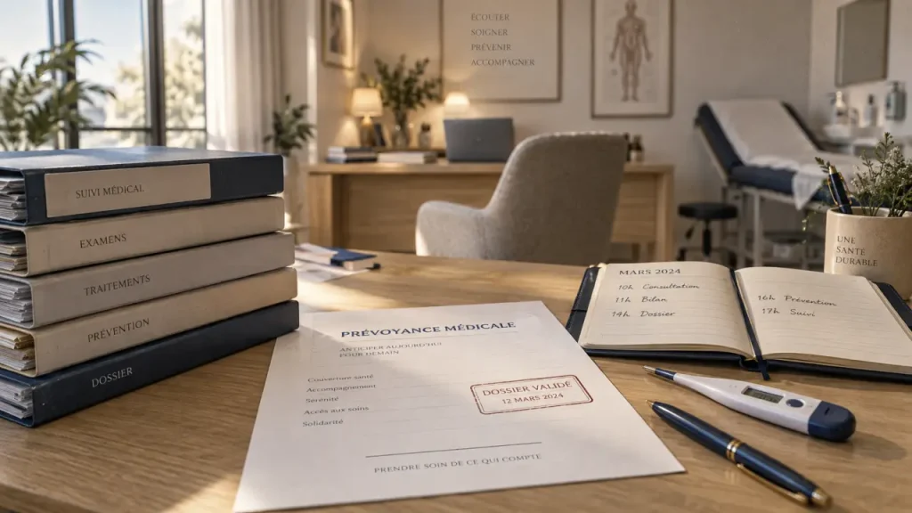 Prévoyance médecin : dossier et agenda pour protéger le revenu et les charges du cabinet