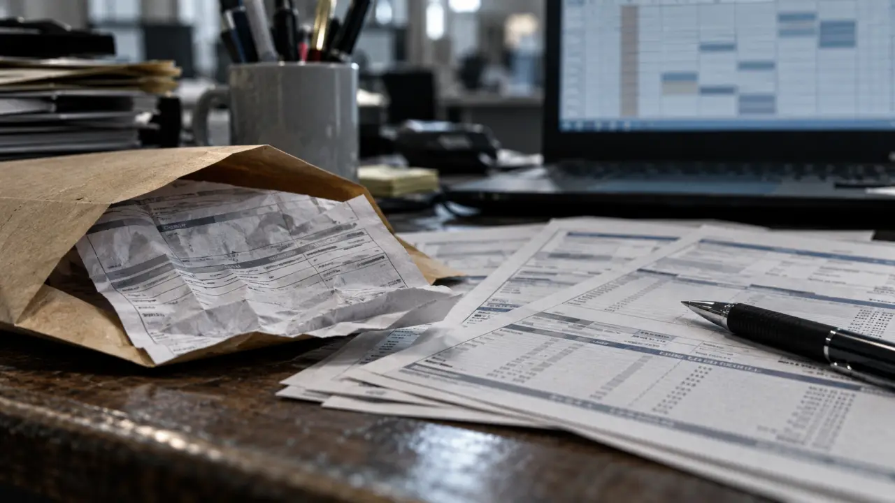 Arrêt maladie : employeur ne paie pas, documents de paie sur bureau