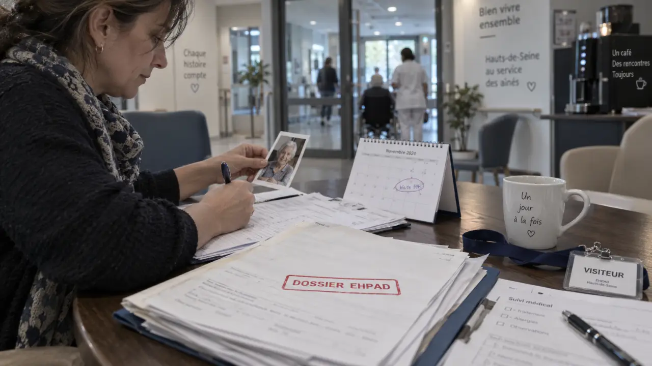 Maison de retraite 92 : dossier EHPAD sur une table en EHPAD